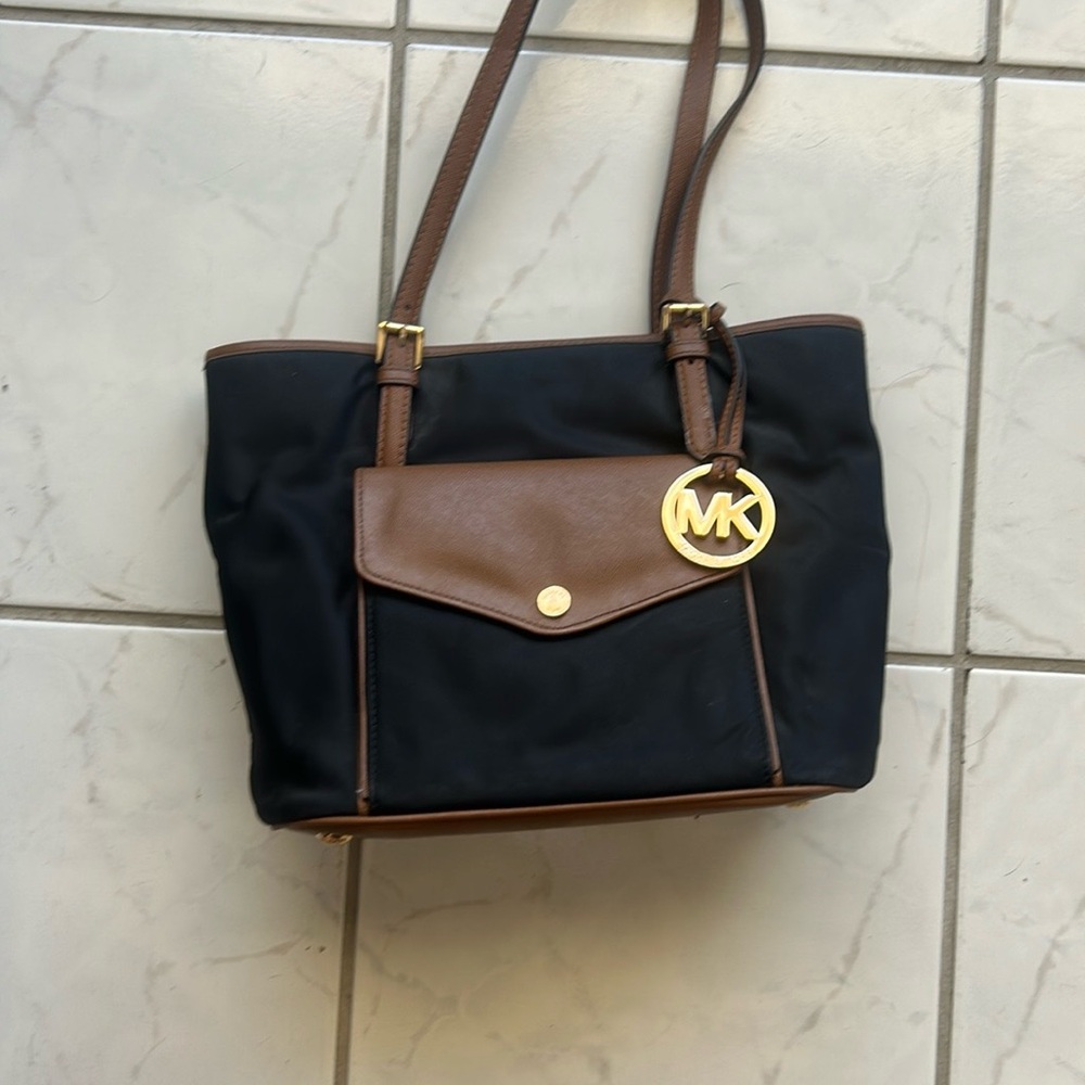 Michael Kors Black and Brown Handbag